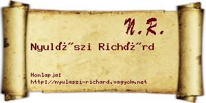 Nyulászi Richárd névjegykártya