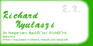 richard nyulaszi business card